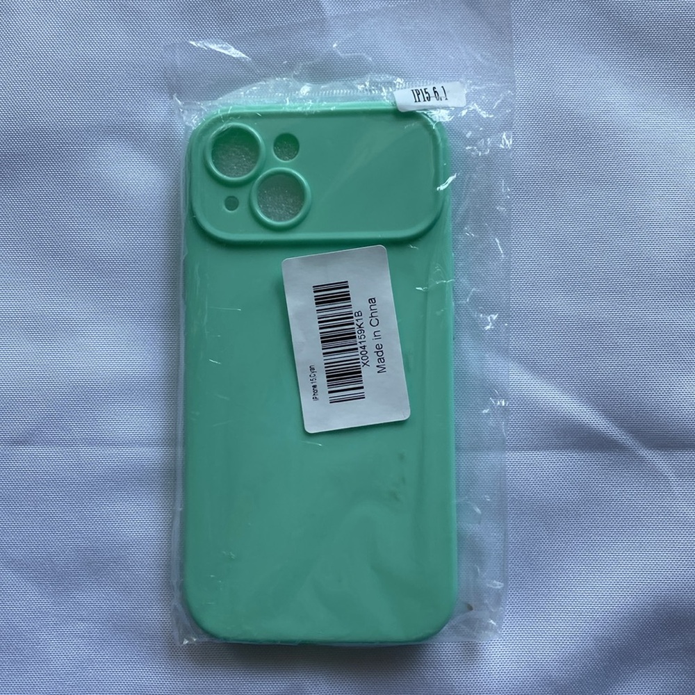 iPhone 15 Case Light Cyan, Raised Edges Protect Camera